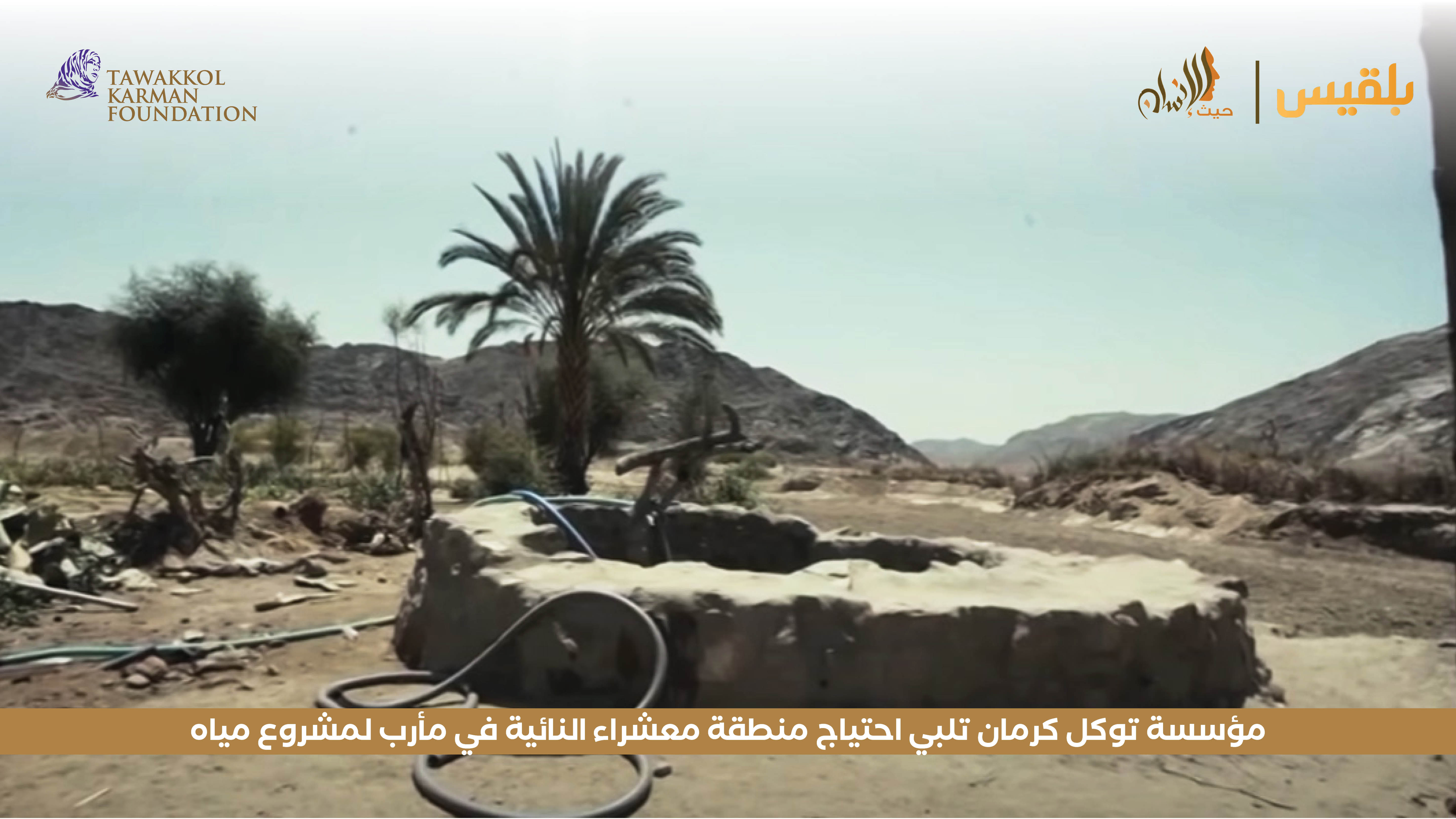 مؤسسة توكل كرمان تلبي احتياج منطقة معشراء النائية في مأرب لمشروع مياه